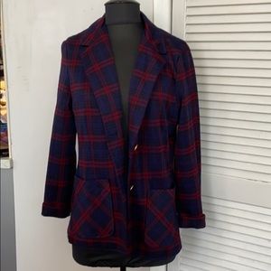 Vintage plaid preppy blazer!